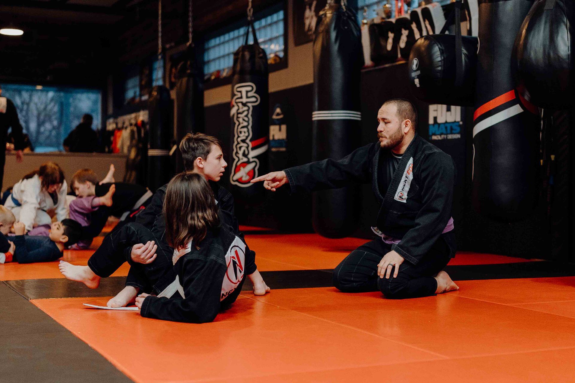 Kids Brazilian Jiu-Jitsu class at Next Edge Academy